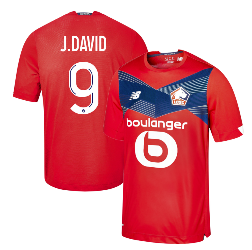 LOSC Lille Home Kit Soccer Jersey J.DAVID #9 2020/21